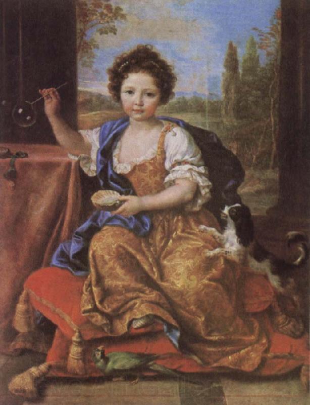 Pierre Mignard Girl Blowing Soap Bubbles Germany oil painting art